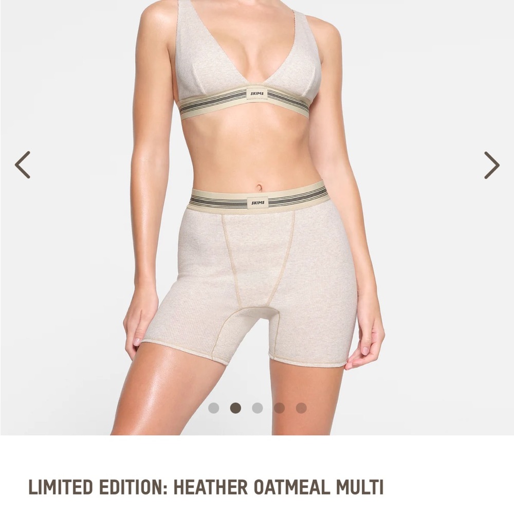 NWT Skims Cotton Rib Boxer in Limited Edition Beige